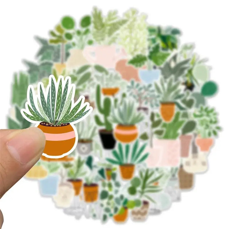 10/30/44PCS Cute Plants Sticker Aesthetic PVC Stationery Children's Sketchbook Sticky Diary Laptop Scrapbook Supplies for Kids (Online Order Only)