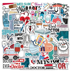 Cartoon Doctor Medical Science Stickers for Laptop Luggage Car Scrapbooking Kids Toy (Online Order Only)