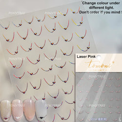 Line Love Heart Arc French Romantic Curve Punk Attitudinal Hollow Geometric Figure Adhesive Nail Art Stickers Manicure Decals (Online Order Only)