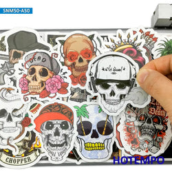 50Pieces Retro Skeleton Motorcycle Rider Decals Skull Monster Demon Funny Stickers for Bike Skateboard Phone Laptop Car Sticker (Online Order Only)