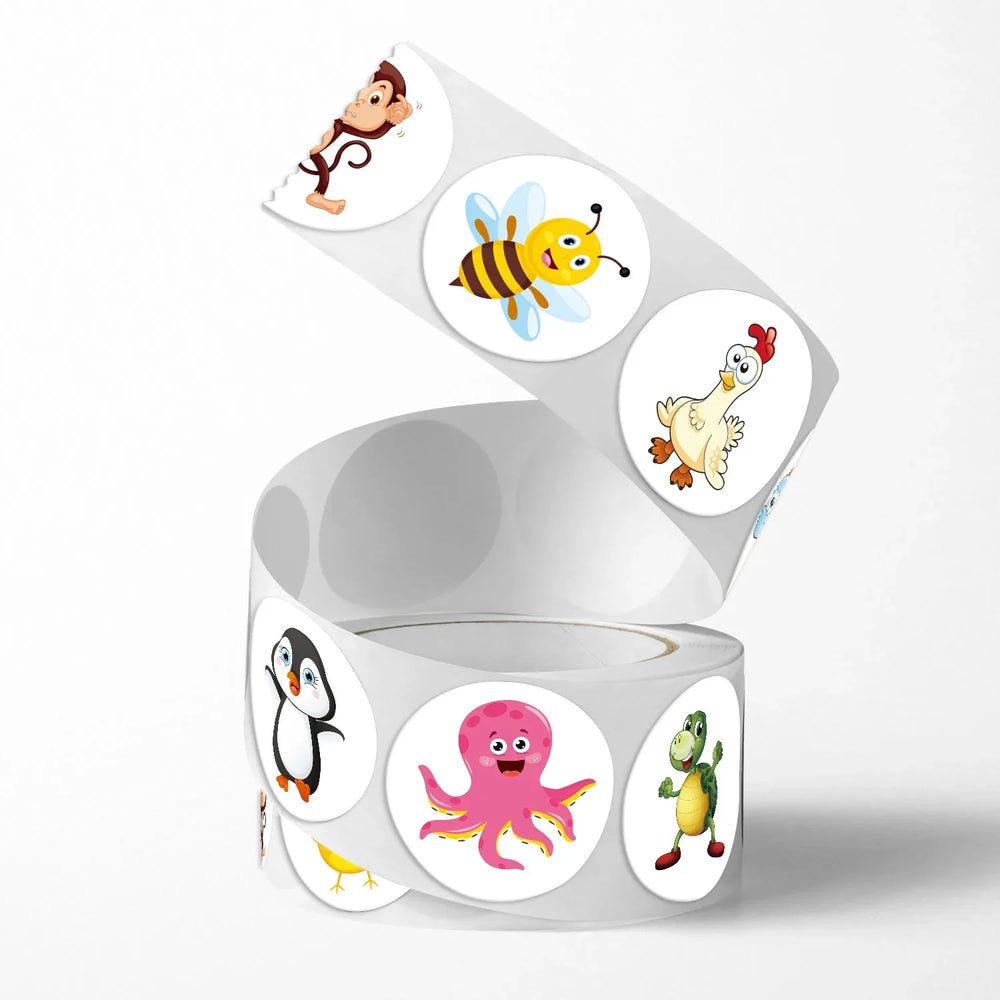 100-500pcs Cartoon Animals Stickers Cute Reward Sticker For Kids Gift Decoration Envelope Sealing Labels Stationery Stickers (ONLINE ORDER ONLY)