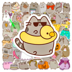 10/30/50PCS Kawaii Chunky Cat Stickers Cute Cartoon Decals Decorative DIY Phone Stationery Scrapbook Guitar Bike Kids Sticker (ONLINE ORDER ONLY)