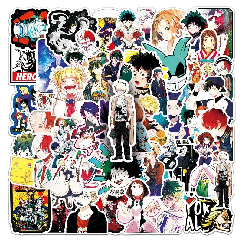 52pcs Boku No Hero Academia Stickers for Laptop, Phone, Water Bottle, Suitcase, Stationery, Fridge (Online Order Only)