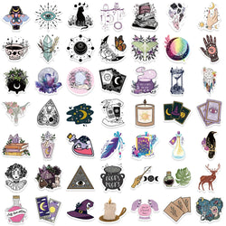 10/30/50/100pcs Cool Boho Gothic Magic Witch Stickers Aesthetic Decal Skateboard Laptop Car Phone Bike Graffiti Sticker Kid Toy (ONLINE ORDER ONLY)