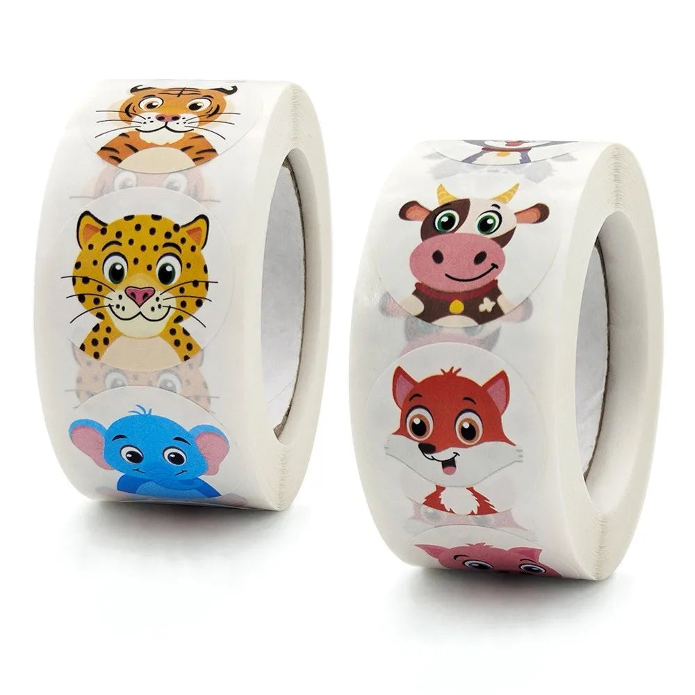 50-500pcs Cartoon Animal kids Sticker Cute Toy Game Sticker DIY Gift Sealing Label Student Decoration Stationery Notebook Supp (ONLINE ORDER ONLY)