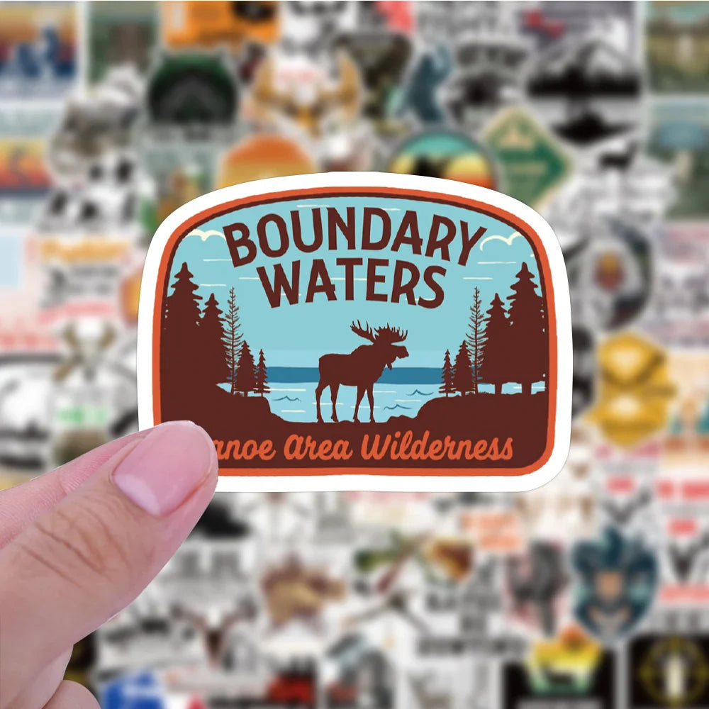 10/30/50/100pcs Cool Outdoor Hunting Stickers Waterproof Decals Luggage Laptop Water Bottle Bike Notebook Car Sticker Kid Toy (ONLINE ORDER ONLY)