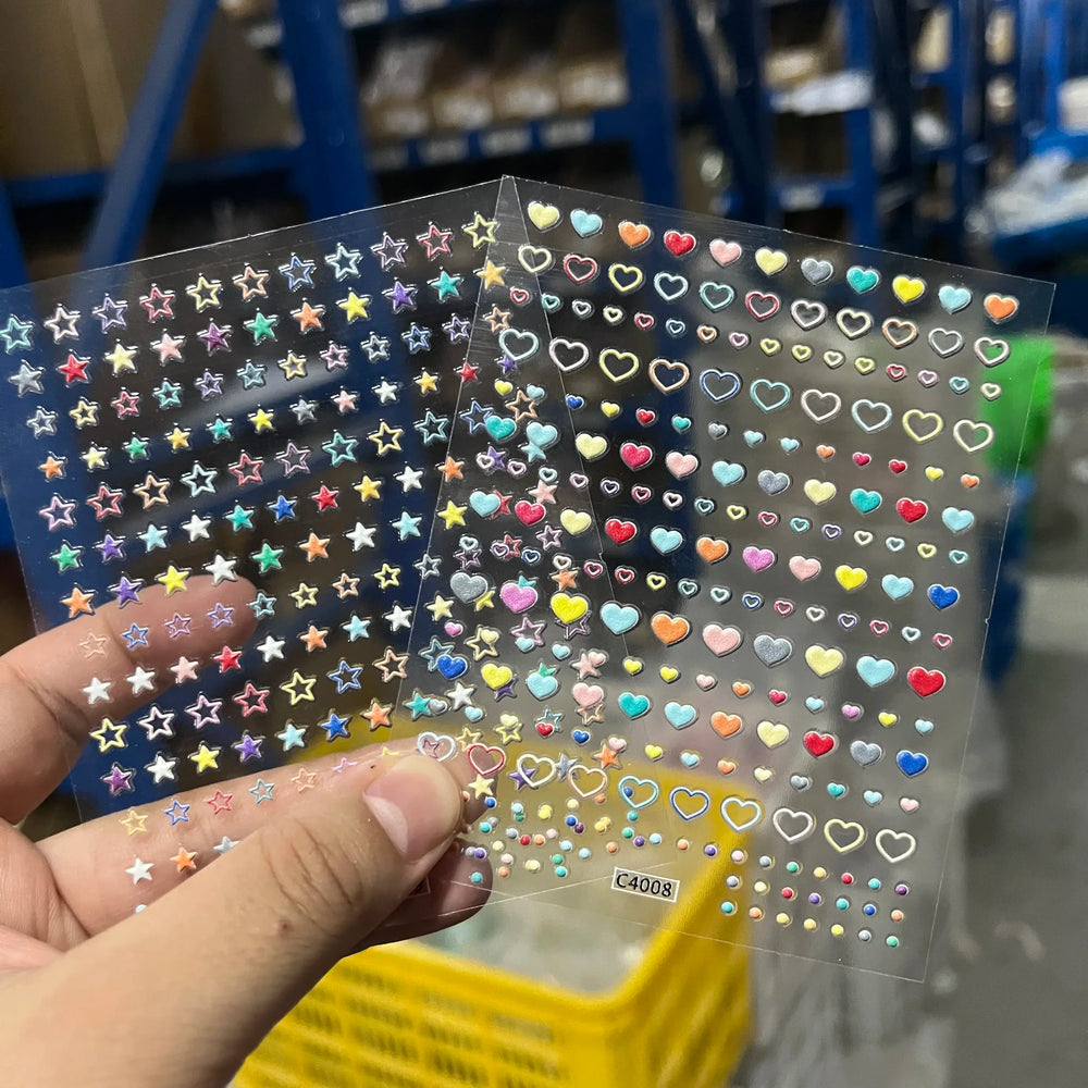 1Sheet Valentine's Day Decals 5D Nail Art Stickers Heart Self-Adhesive Slider Love Letters DIY Manicure Accessories "Dopamine" % (ONLINE ORDER ONLY)