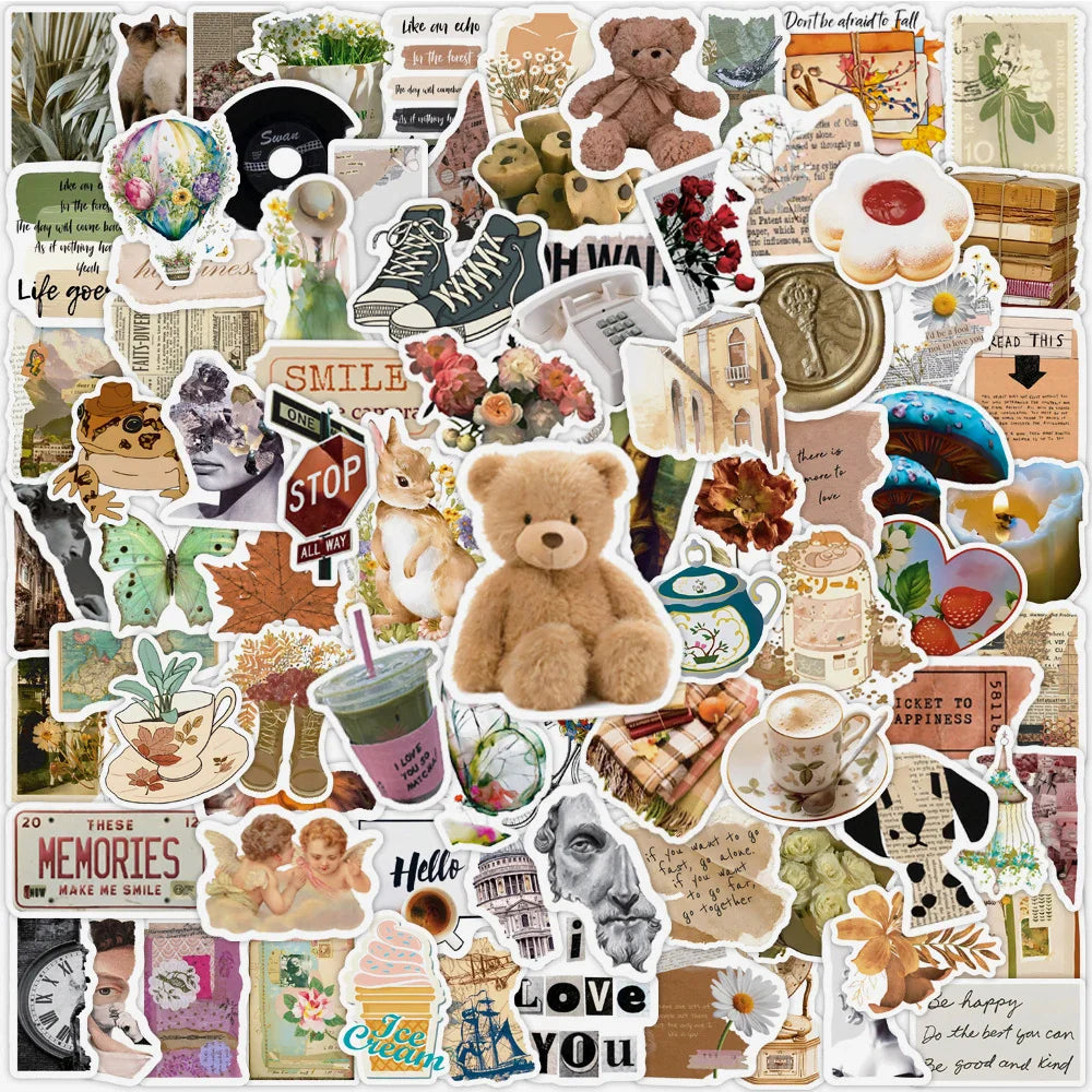 Retro Vsco Graffiti Stickers Pack - Aesthetic Cartoon Decals for Skateboard, Laptop, Phone, Car (ONLINE ORDER ONLY)