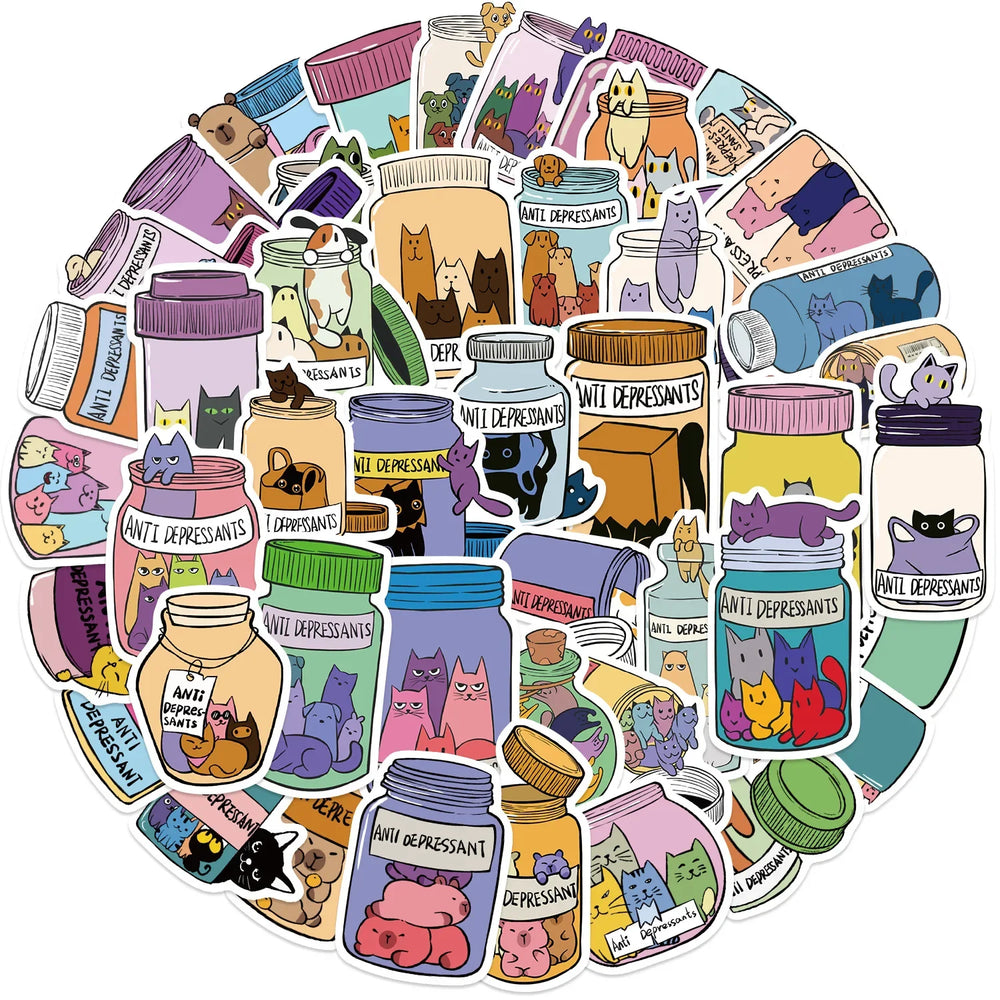 Kawaii Animal Graffiti Stickers Pack for Suitcase, Skateboard, Laptop, Phone (Online Order Only)