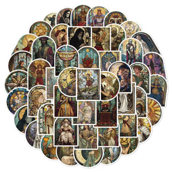 Stained Glass Tarot Stickers: 10/30/50PCS for Phone, Laptop, Luggage, Skateboard, DIY, Kids (Online Order Only)