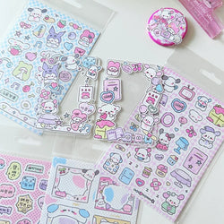 Korean Ins Cute Graffiti Puppy Stickers Planner Journal Collage DIY idol card Scrapbooking Decoration Sticker Kawaii Stationery (Online Order Only)