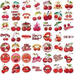 50PCS Red Cherry Graffiti Stickers For Notebook Water Cup Suitcase Guitar Scrapbook Waterproof PVC Classic Decal Decorate (ONLINE ORDER ONLY)