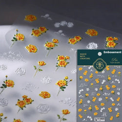 Red Azalea Rose Peony Crane Warbler Bird Fish Lily Chicken Rabbit Lobster Flower Retro Chinese Nail Art Sticker Decoration Decal (Online Order Only)