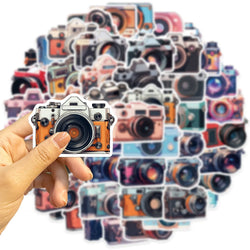 50Pcs Retro Cartoon Camera Photographer Stickers Aesthetic DIY Scrapbook Phone Case Travel Luggage Skateboard Cool Sticker (ONLINE ORDER ONLY)