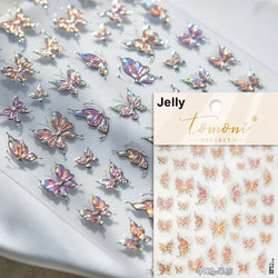 Dreamy Charming Shiny Beautiful Black White Butterfly Flower Love Heart Bowknot 5D Self Adhesive Nail Art Sticker Manicure Decal (ONLINE ORDER ONLY)