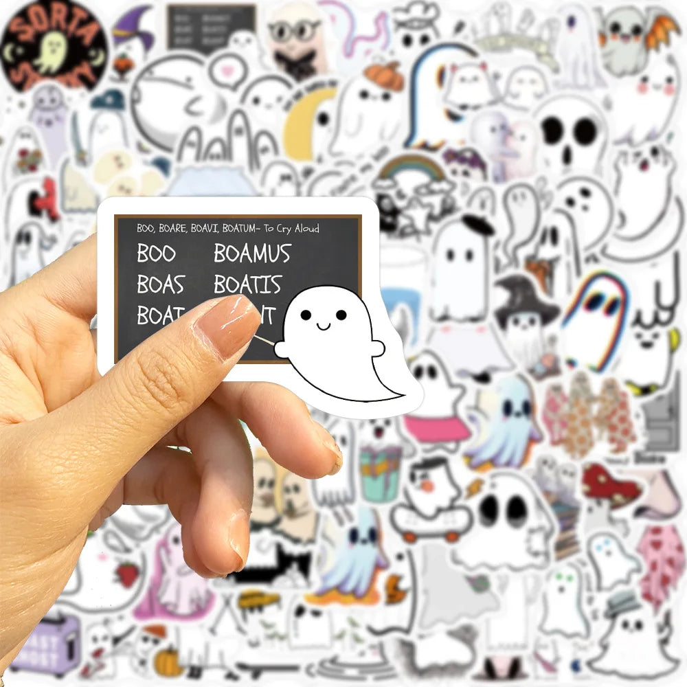 50/100Pcs Waterproof Halloween Demon Kawaii Sticker Decoration Notebook Stickers Scrapbooking DIY Journal Halloween Graffiti (ONLINE ORDER ONLY)