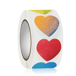 100-500pcs Color Valentine's Day Heart Sticker 1inch Birthday Party Gift Packaging Seal Sticker Baking Label (Online Order Only)