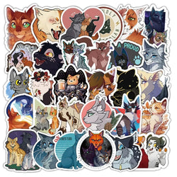 50pcs Warriors Cartoon Stickers for Laptop, Phone, Car, Scooter, Suitcase, Water Bottle, Stationery, Refrigerator (Online Order Only)