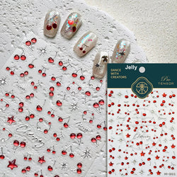 Mini Fruit Cherry Charming Strawberry Ribbon Line Bowknot Jelly Charming Chic Self Adhesive Nail Art Stickers Manicure Decals (ONLINE ORDER ONLY)