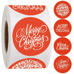 100-500Pcs White Merry Christmas Label Stickers for Card Gift Package Wrapping Festival Party Baking Small Business 1inch (Online Order Only)