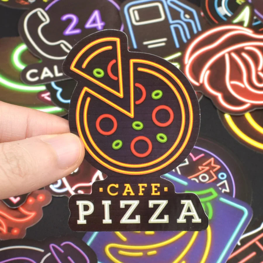 110Pcs Psychedelic Mushroom Stickers Neon Light Waterproof Stickers Suitable for Laptop Helmets Bicycles Children's Gift Sticker (Online Order Only)