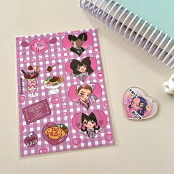 Korean Ins Cute Retro Girl Sticker Planner Scrapbooking DIY Album Decoration Sticker Aesthetic Personalized Kawaii Stationery (ONLINE ORDER ONLY)