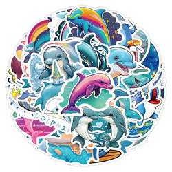Cute Dolphin Cartoon Stickers for Phone, Laptop, Luggage, Skateboard - 10/30/53PCS (Online Order Only)
