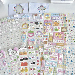 8pcs Set Korean Ins Cute Cartoon Cut Film Sticker for Phone Camera Luggage Journal Sticker Kawaii Decoration Sticker Gift (ONLINE ORDER ONLY)