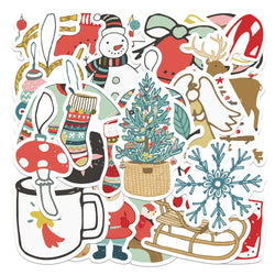 10/27PCS Cute Tree Santa Claus Stickers Merry Christmas Decoration Sticker Packs (Online Order Only)