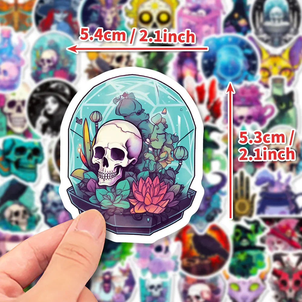 Horror Skull Cartoon Stickers for Phone Laptop Luggage Skateboard - 10/30/50PCS (ONLINE ORDER ONLY)