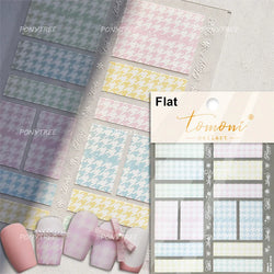 Retro White Lace Bandage Line Bowknot Irregular Fabric Cording Square Calligraphy Adhesive Nail Art Sticker 3D Manicure Decals (ONLINE ORDER ONLY)
