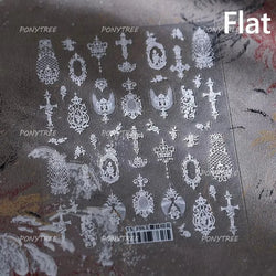 Black White Pearl Lace Butterfly Cross Retro Figure Flower Symmetric Self Adhesive Nail Art Stickers  Manicure Decals Wholesale (ONLINE ORDER ONLY)