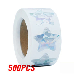 100-500pcs Laser Gold Foil Self-adhesive Star Stickers Reward Chart Decorative Toy Gifts Sticker Labels 1 Inch (ONLINE ORDER ONLY)