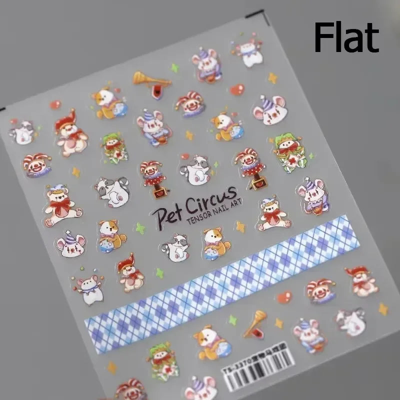 Bowknot Bear Cake Chocolates Food Star Cherry Apple Cook Love Heart Adhesive Nail Art Sticker Rhinestone Reliefs Manicure Decal (ONLINE ORDER ONLY)