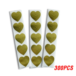 100-500pcs Seal Labels Stickers Heart Shape Of Gold Stickers Scrapbooking For Package And Wedding Decoration Stationery Sticker (ONLINE ORDER ONLY)
