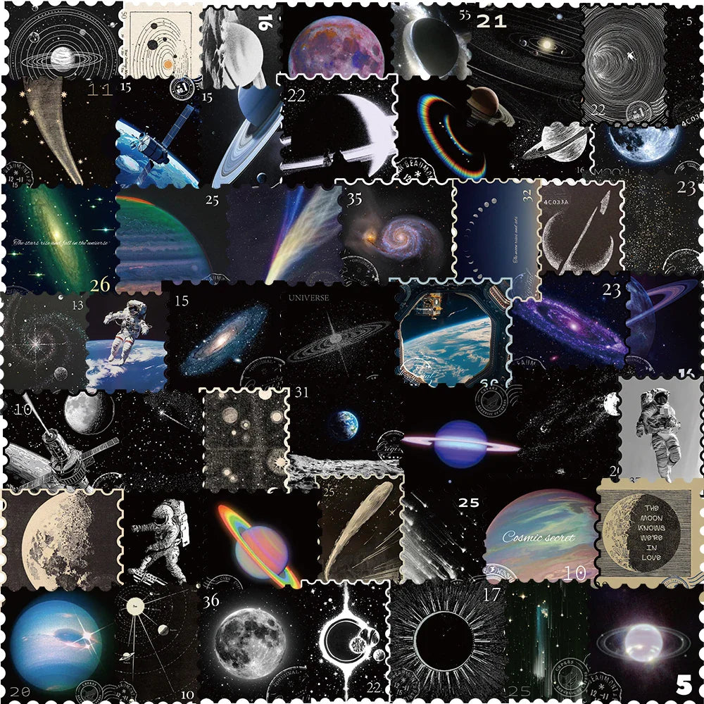 50PCS Cool Mysterious Universe Planet Stickers Graffiti Decals Waterproof Motorcycle Luggage Guitar Skateboard Kid Sticker Toy﻿ (ONLINE ORDER ONLY)