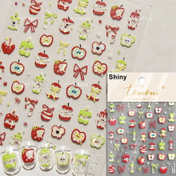 Colored Shiny Jelly Claw Paw Pudding Dessert Cherry Bowknot Cake Bow Tie Drink Food Love Heart Nail Art Sticker Manicure Decal (ONLINE ORDER ONLY)