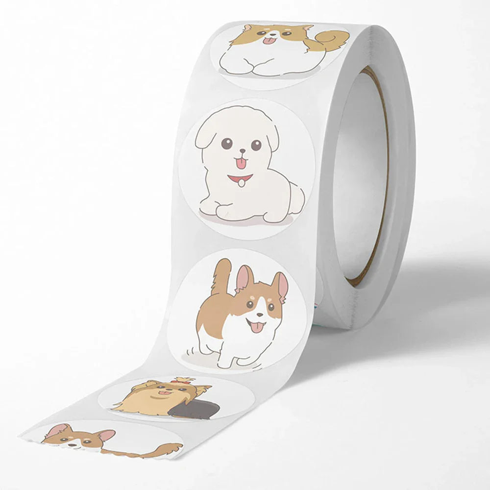 100-500pcs Reward Sticker Cartoon Dog Pattern Encouragement Stickers For Students Teachers Cute Animals Stationery Stickers (ONLINE ORDER ONLY)