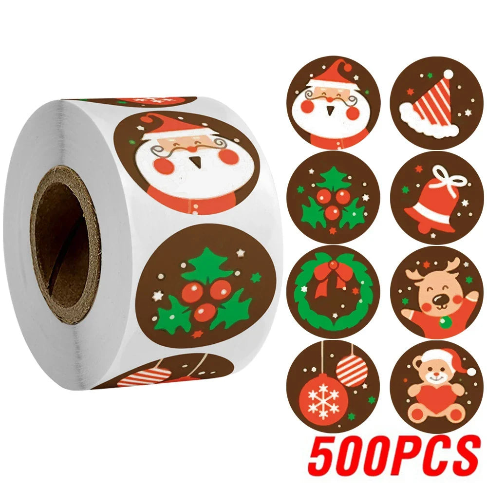 100-500 Pcs Golden Font Merry Christmas Sticker Thank You Sticker Seal Label For Envelope Gift Wrapping Scrapbook 1 Inch (ONLINE ORDER ONLY)