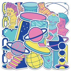 10/25PCS Cartoon Vaporwave Art Graffiti Stickers Aesthetic Decals For Scrapbook Phone Laptop Luggage Bike Car Sticker Kids Toy (ONLINE ORDER ONLY)
