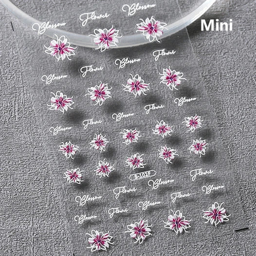 Auspicious Peach Blossom Snake Fan Flower The Spring Festival Tiger Head Adhesive Nail Art Stickers Red Lantern Manicure Decals (Online Order Only)
