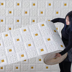1-10Pcs 70cmx1m 3D Self-adhesive Foam Panel Wallpaper waterproof and moisture-proof ceiling Sticker room Bedroom Home Decoration (ONLINE ORDER ONLY)