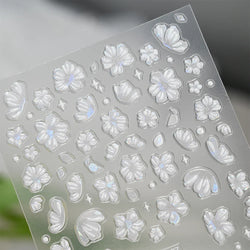 1pcs Pink Christmas Nail Stickers Shiny Shell Light Nail Art Parts Stickers Cute Snowflakes Star Wreath Nail Decorations Decals* (ONLINE ORDER ONLY)