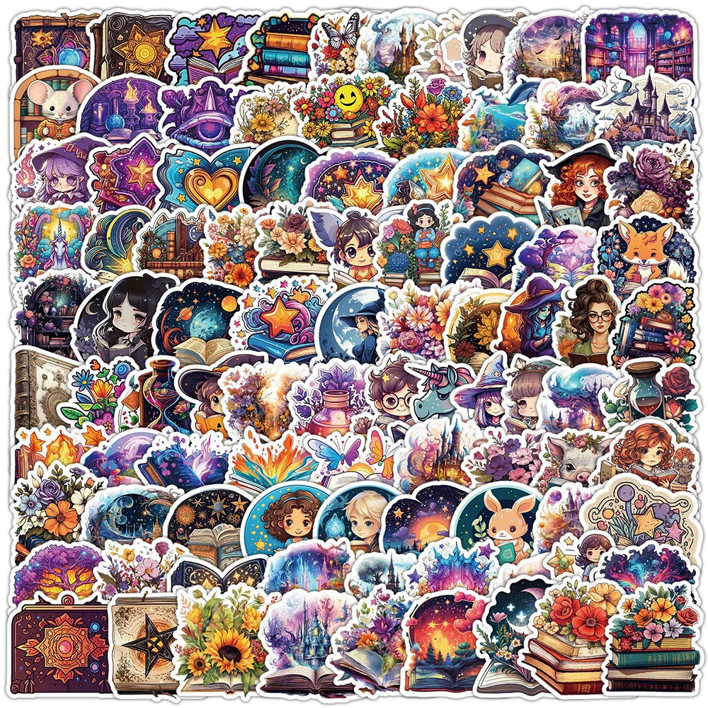 10/30/50/100pcs Funny Gothic Magic Witch Cartoon Stickers Aesthetic Decals Fridge Phone Car Graffiti Sticker Kids Classics Toy (ONLINE ORDER ONLY)