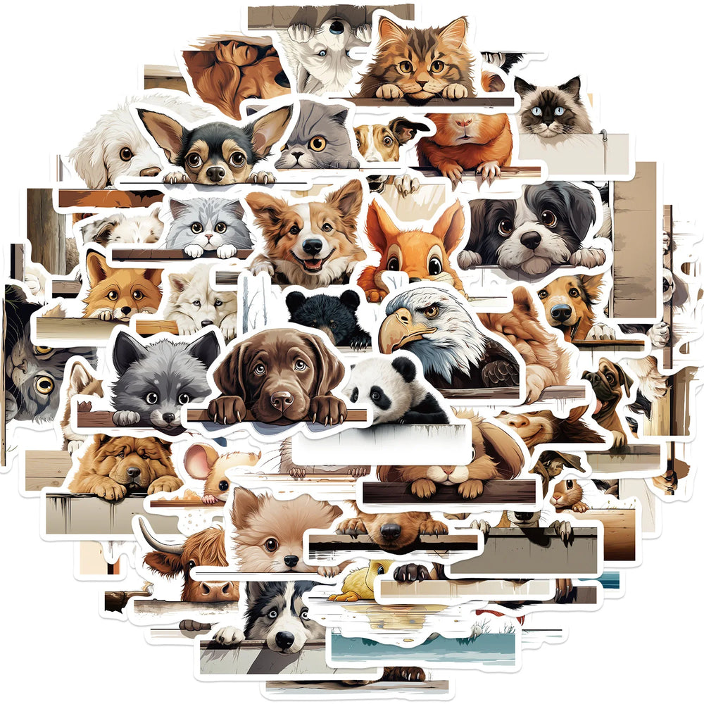 Cartoon Animal Wall Climbing Stickers for Snowboard Laptop Luggage Car Fridge Vinyl 10/30/60Pcs (ONLINE ORDER ONLY)
