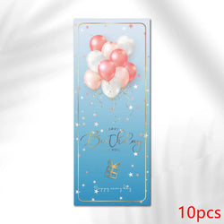 10-30pcs "Happy Birthday To You" Stickers 6*15cm Pink Blue Black Birthday Gift Package Decor Seal Labels Exquisite Stickers (Online Order Only)