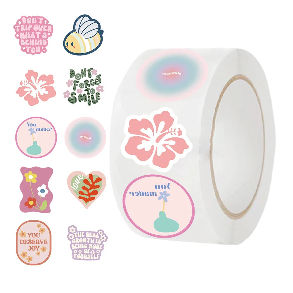 500pcs Cute Cartoon Girl Pink Style Stickers Creativity DIY For Laptop Decals Decoration Stiker Reward Gift Toys (ONLINE ORDER ONLY)