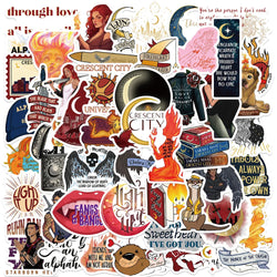 50PCS Crescent City Romance Book Stickers DIY Decal for Laptop, Guitar, Phone, Scrapbook (Online Order Only)