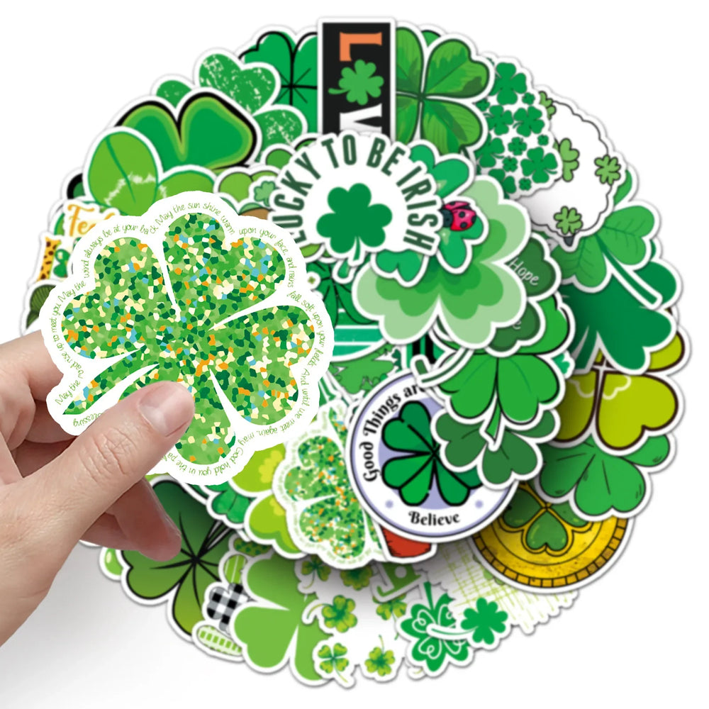 Four Leaf Clover Stickers Pack - Laptop, Guitar, Car, Bike, Skateboard Decals (Online Order Only)