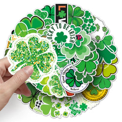 Four Leaf Clover Stickers Pack - Laptop, Guitar, Car, Bike, Skateboard Decals (Online Order Only)